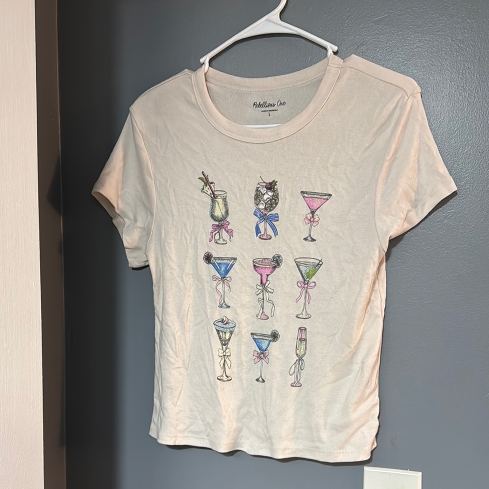 Rebellious One Cream Cocktail Graphic Tee